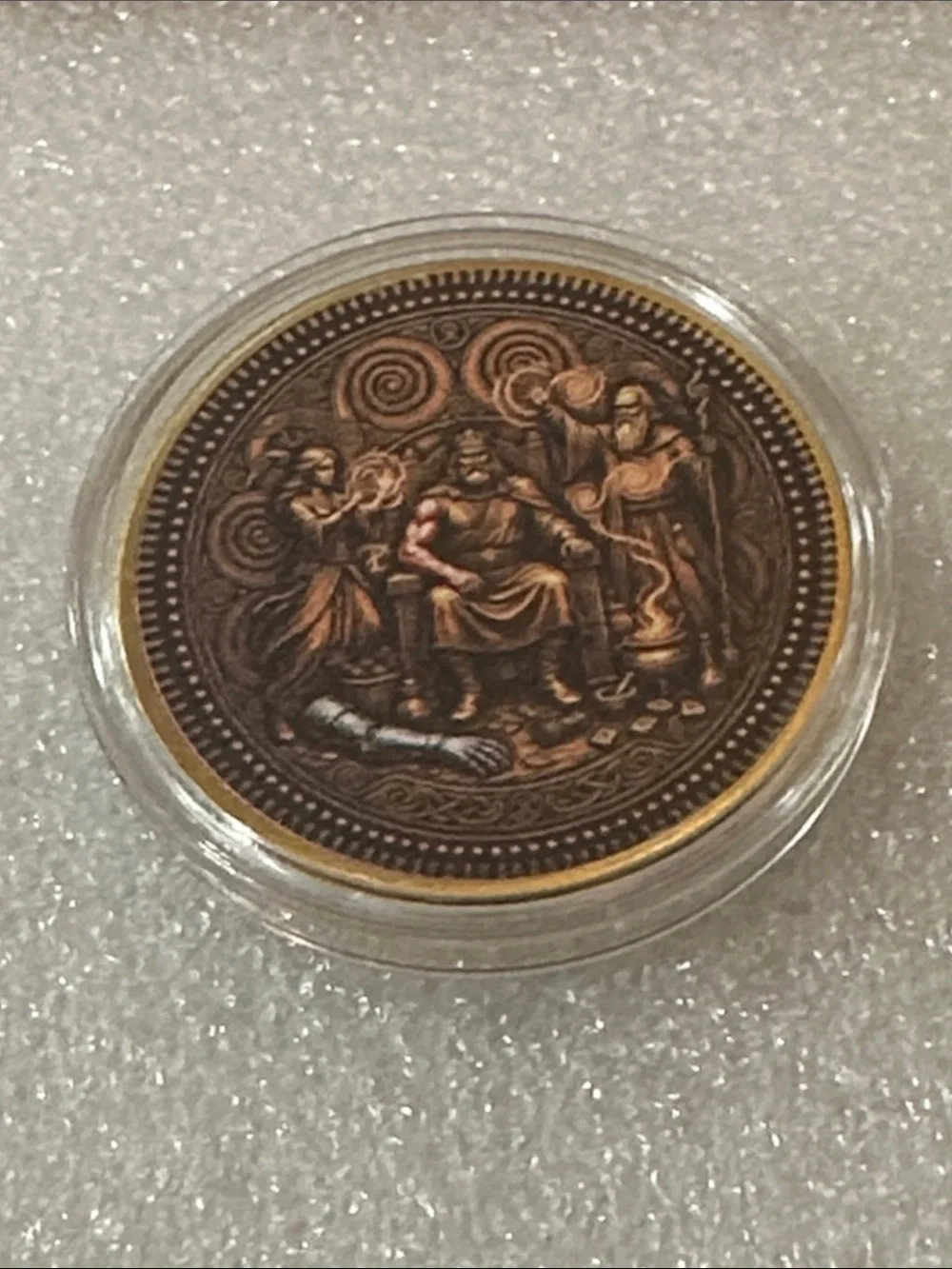 Round Bronze Medallion Coin with King Arthur Design